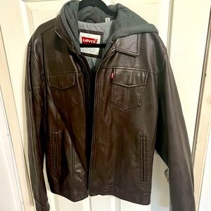Levi’s Faux Leather Hooded Jacket